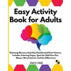 Easy Activity Book for Adults: Relaxing Memory Activities Puzzles and Brain Games Includes Coloring... 平裝版, Charlie Creative Lab, 英文