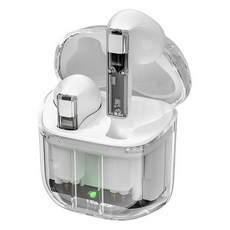 台灣製造 TW-TM3 半透明機械藍牙耳機 降噪真無線藍牙耳機, 白色