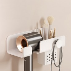筒掛型碳鋼吹風機架 (長24cm), 白, 1個