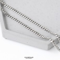 COLORFULAGE 鋼製簡約亮銀環扣環細鋼鍊 NB879
