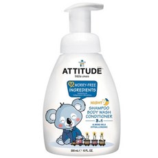ATTITUDE 孩童杏仁奶香草3合1洗面乳, 300ml, 1份