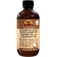 OKAY Pure Naturals 黑色牙買加蓖麻椰子油, 1個, 118ml