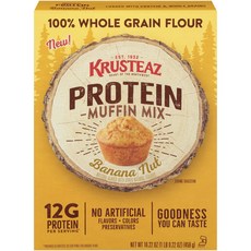 KRUSTEAZ 蛋白鬆餅混合香蕉堅果全麥, 1個, 459克