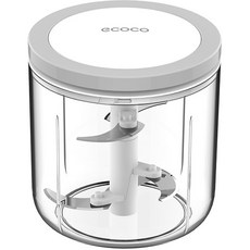 【ECOCO】意可可多功能食物料理器 拉蒜器 絞肉器 輔食料理 攪碎機 切菜機 多功能切菜器 食物調理器 蒜泥機 攪拌器, 灰色, 1組