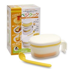 SKATER 離乳食品研磨組 (日本製), 研磨碗、離乳碗、上蓋、研磨盤、濾盤、湯匙、止滑墊、過濾網, 1組, 黃色