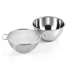 YOSHIKAWA 吉川 濾網+不鏽鋼碗組, 1個, 篩+碗