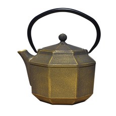 老荷蘭鑄鐵寶塔茶壺 28oz, 828.1毫升, 黑色+金色