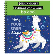 (英文圖書) Brain Games - Sticker by Number: Be Cool Spiral, Publications International,..., 英文, 螺旋裝