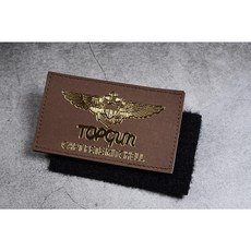 RBF 絕版 TOP GUN 皮革標籤臂章 ARM380-CAPT 高爾夫配件, 棕色