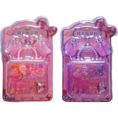 悠可星辰 手提珠寶盒女孩玩具 (耳環.髮夾.項鏈.戒指) 精美飾品包, 隨機