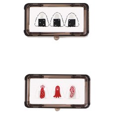 KUTSUWA Hancoco Deco手帳印章 飯糰與內餡款, 1個, 黑+紅