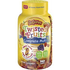L'il Critters Twisted Fruit Complete綜合兒童維他命軟糖, 1個, 140入, 140顆