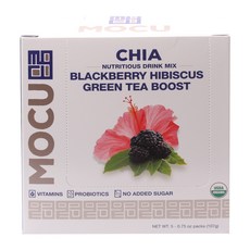 Mocu 奇亞籽黑莓木槿綠茶包, 21.4g, 5包, 1盒