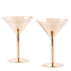 OLD DUTCH INTERNATIONAL 固體馬提尼玻璃銅, 2入