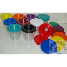 旭陽教育用品社 美術用品-防溢出遊思樂10色洗筆杯組 台灣製ST安全認證, 詳見包裝