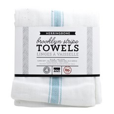now DESIGNS 條紋毛巾, 4件, 綠松石