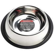 Pro Select 貓咪防滑不鏽鋼餐碗 946ml, 1個, 黑色的