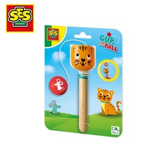 荷蘭SES貓捉老鼠拋接球-02303 幼兒玩具 劍球 劍玉 日月球 幼兒認知學習 拋接玩具, 詳見包裝