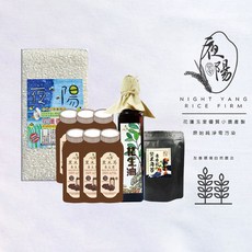 夜陽米商行 中元拜拜組 花蓮玉里小農米 黑木耳養生露 花生油 素香鬆 堅果海苔, 1個