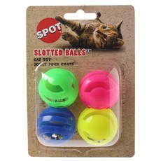 Ethical Products inc 現貨開槽球貓玩具, 4件, 混色
