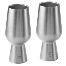 FOX RUN 雙壁不銹鋼 Ipa 玻璃啤酒杯, 2件