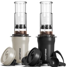 AeroPress 愛樂壓Go Plus 終極旅行保溫版 美國製造 免插電咖啡機, 奶油白, 1套裝
