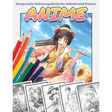 Anime Grayscale Coloring Book for Adults and Teens 平裝版, Draconis Publishing, 英文