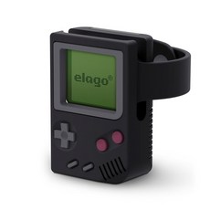 elago Apple Watch 經典遊戲機造型 矽膠充電座, 黑色, 1個
