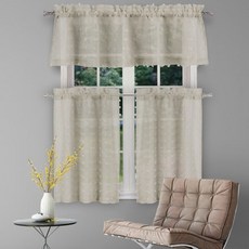 Kensie Delaney Cafe Tears Kitchen 廚房窗簾 2 件套, 灰褐色