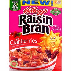 Kellogg's 家樂氏 葡萄乾麥麩香脆麥片 蔓越莓口味, 1盒, 382g