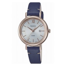 CASIO 卡西歐 SHEEN 太陽能女款皮革手錶 SHS-D300CGL-7BJF