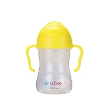 b.box 孩童吸重力球學習吸管水瓶, 檸檬黃, 1個, 240ml