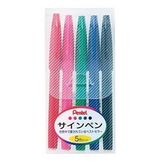 Pentel 飛龍文具 簽字筆 5色組, 1個, 混色