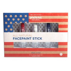 臉部彩繪棒, 3片, 紅色,白色和藍色