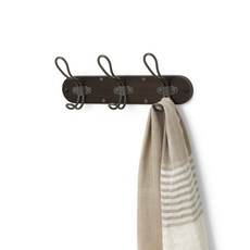 Spectrum Millbrook 壁掛式3鉤掛架 抹布架, 1個, 木質
