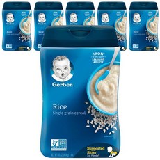 Gerber 嘉寶 孩童麥片糊, 白米口味, 454g, 6罐