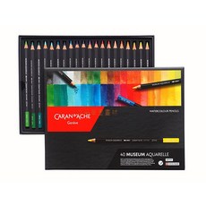 CARAN D'ACHE卡達 MUSEUM AQUARELLE博物館級水溶性色鉛筆 40色 送精美折疊水杯, 詳見包裝