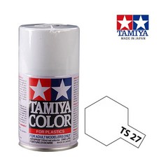 TAMIYA 田宮 白色噴罐 TS27 平光 100ml 模型漆, 詳見包裝