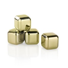 VISKI 不鏽鋼冰塊, 鍍金, 4件