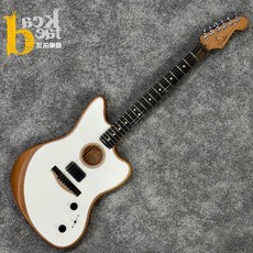 Fender American Acoustasonic Jazzmaster 電吉他 白色，多樣音色選擇，舒適演奏體驗, 詳見包裝