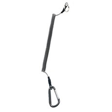 鋼絲防失手繩 彈簧繩 潛水工具繩 保險繩 登山扣 輔助繩 防脫繩 釣魚失手繩 路亞鉗鋼絲繩 防丟繩, 黑色