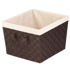 honey can do 編織手提籃 L, 1個, 濃縮咖啡+黑色