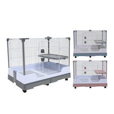 雙抽屜兔籠 大兔籠 多色可挑選, 灰色