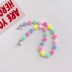 兒童笑臉珍珠口罩鏈 可愛糖果色口罩掛繩 防丟失口罩項鍊 時尚兒童配件