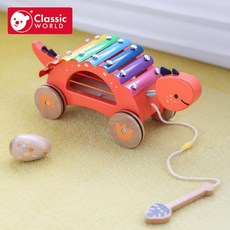 【德國 classic world 客來喜經典木玩】 恐龍樂章木琴 40585, 單一規格, 馬卡龍色系