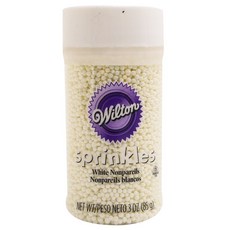 Wilton 惠爾通 烘焙裝飾糖果 白色圓珠, 85g, 1罐