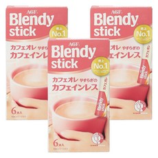 AGF Blendy 即溶式咖啡拿鐵沖泡粉 無咖啡因, 7.7g, 6包, 3盒