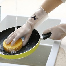 BO雜貨 半透明家務手套 薄款防水耐用 洗碗清潔多用途 M號, M