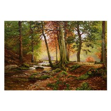 御畫房 林中溪流 手繪油畫 60 90cm(VF-195), 詳見包裝