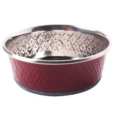 OurPets Durapet 優質壓花寵物不銹鋼餐具 540ml, 1個, 紅色的